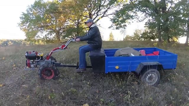 Мотоблок Мотор Сич. Обкатка с прицепом 600 кг+ смотреть онлайн