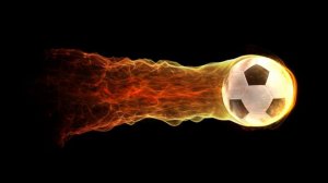 Заставка футбольный мяч в огне, скачать бесплатно для видеомонтажа