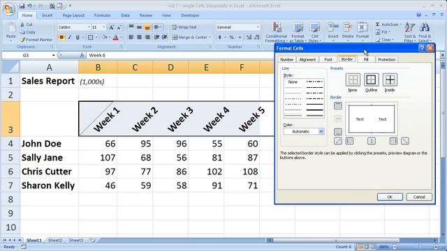Excel Formatting Tip 7 - Angle Cells Diagonally in Excel Make Better Looking Reports and Tables смотреть онлайн