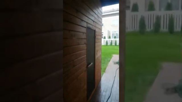 Навес с хозблоком