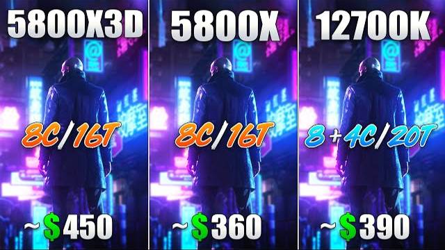 Ryzen 7 5800X3D Vs Ryzen 7 5800X Vs Core I7 12700K - Test In 8 Games