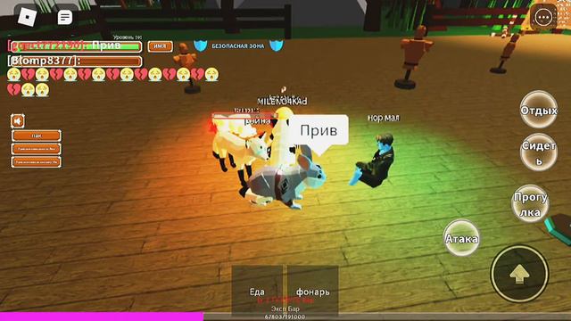 Играю в животных в Roblox