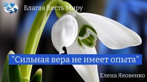 «Сильная вера не имеет опыта.» / Елена Яковенко / 27.09.23