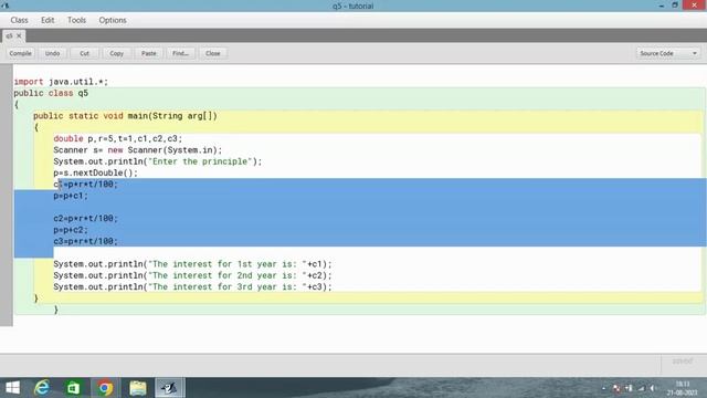 how to find compund interest in java | 9th class ch 5 programs смотреть онлайн