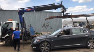 Небольшое увеличение грузоподъёмности манипулятора PM 12 на эвакуаторе