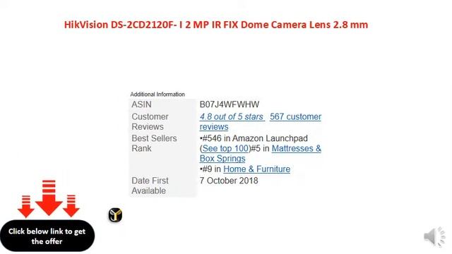 HikVision DS-2CD2120F- I 2 MP IR FIX Dome Camera Lens 2.8 mm смотреть онлайн