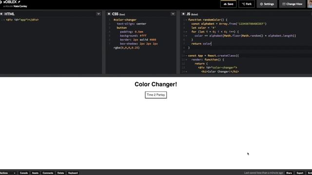 Reactjs Color Changer In CodePen