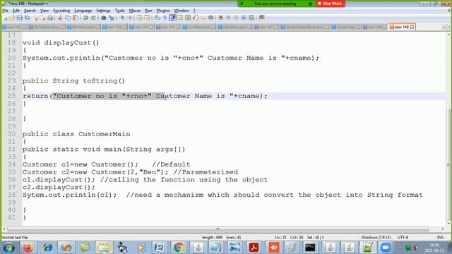 Core Java (toString method) смотреть онлайн