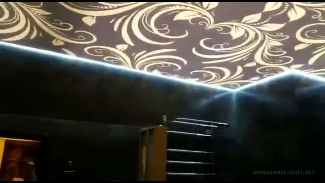 Натяжной потолок в ванной с подсветкой и фотопечатью смотреть онлайн