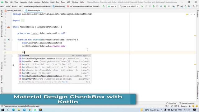 Material Design CheckBox in ? Android ? Studio With Kotlin Part 1 смотреть онлайн