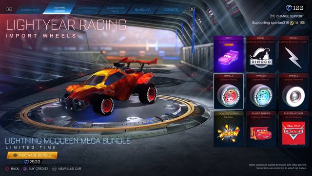 Lightning Mcqueen has joined Rocket League! USE CODE SPARTAN316 IN THE SHOP!!! смотреть онлайн
