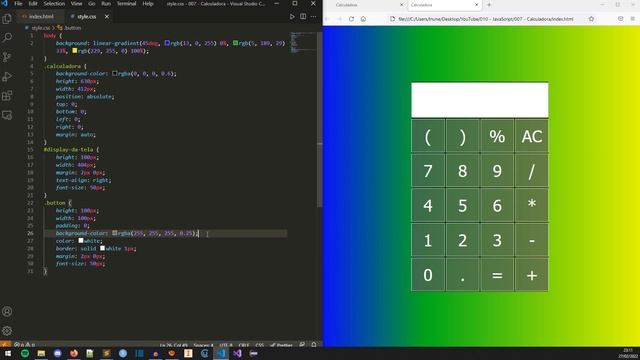 COMO FAZER UMA CALCULADORA COM HTML, CSS E JAVASCRIPT - FÁCIL смотреть онлайн