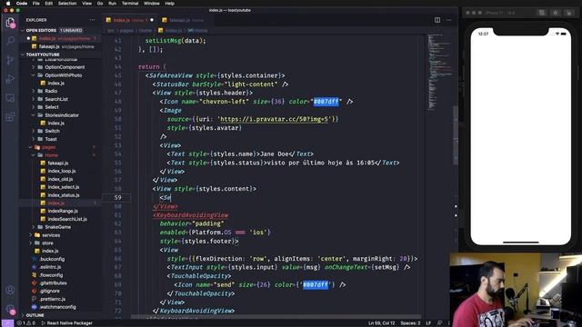Tela de chat utilizando o React Native SectionList смотреть онлайн