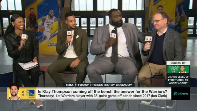 CJ McCollum was SURPRISED to see Klay Thompson come off the bench 👀 | NBA Today смотреть онлайн