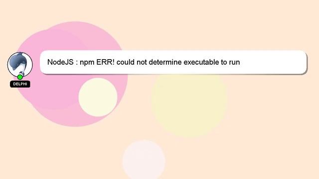 NodeJS : npm ERR! could not determine executable to run смотреть онлайн