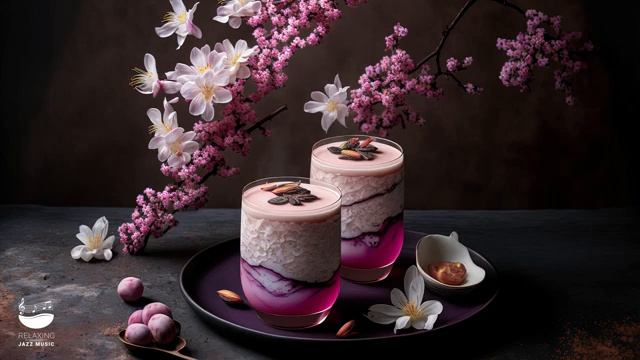 Счастливый февральский джаз | Кофейня с расслабляющим джазом и цветами вишни для хорошего настроени смотреть онлайн