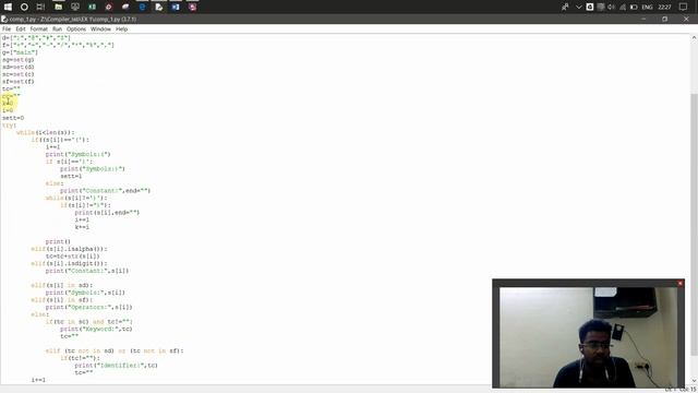 Token Seperation | Compiler Lab | Python Code смотреть онлайн