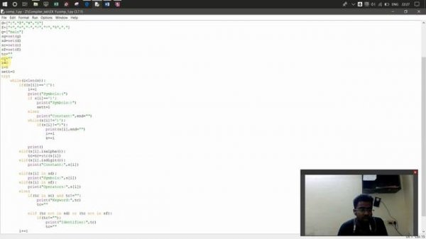Token Seperation | Compiler Lab | Python Code
