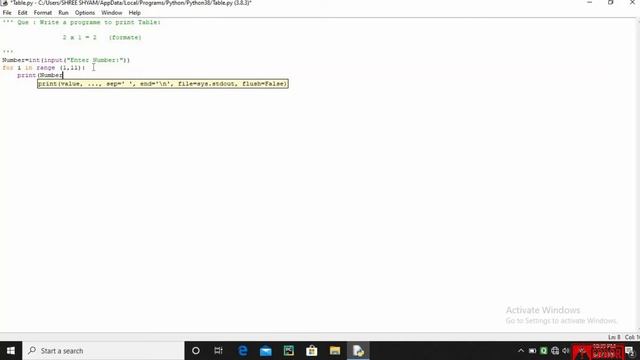 Print Table in Python (2 x 1 = 2) || Understand concept | #programming#VB смотреть онлайн