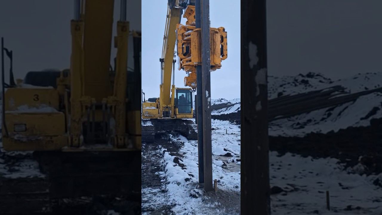 Строительство нефтегазопровода с помощью вибропогружателя Delta. #спецтехника #экскаватор смотреть онлайн