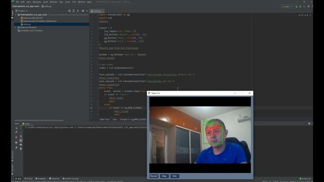 基于Python+OpenCV人脸和眼睛检测系统(PySimpleGUI界面) смотреть онлайн