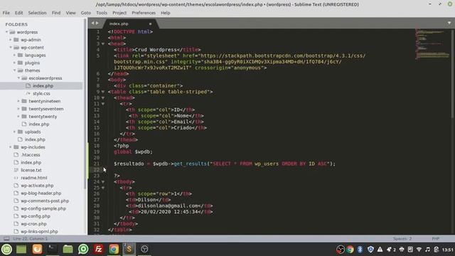 Wordpress Wpdb: inserir, atualizar, listar e excluir consultas - Parte 1 смотреть онлайн