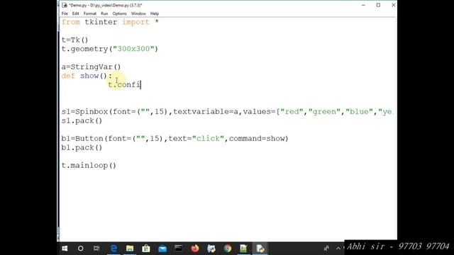 Spinbox in python part 3 смотреть онлайн