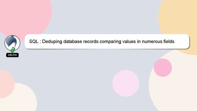 SQL : Deduping database records comparing values in numerous fields смотреть онлайн
