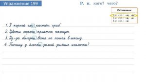 Упражнение 199 на странице 110. Русский язык 4 класс. Часть 1.