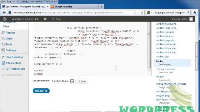 WP 3x Tutorial 39: Installing Google Analytics to Your WordPress Blogs Manually смотреть онлайн