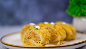 Потрясающий ужин - картофельные рулетики с начинкой