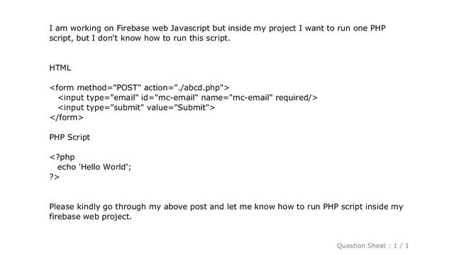 HTML : How to run PHP script in Firebase? смотреть онлайн