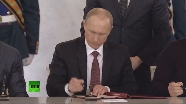 Церемония подписания договора присоединения Крыма к Российской Федерации 1080p HD 18 марта 2014 смотреть онлайн
