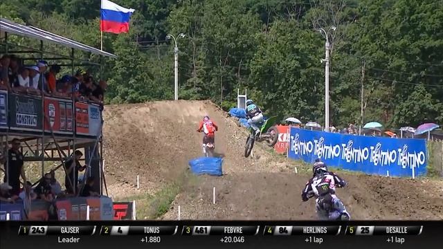 Desalle vs Herlings battle plus Desalle Crash - MXGP Race 1 - PATRON MXGP of Russia смотреть онлайн