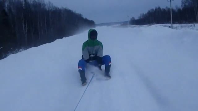 Заезд на санках за машиной смотреть онлайн