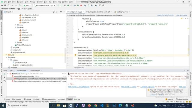 Apps Not Lunch for Update 31 api Execution failed for task 'appcheckDebugAarMetadata' смотреть онлайн