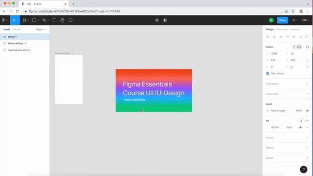 Frame & slice tools - Figma Essentials Course UX/UI Design смотреть онлайн