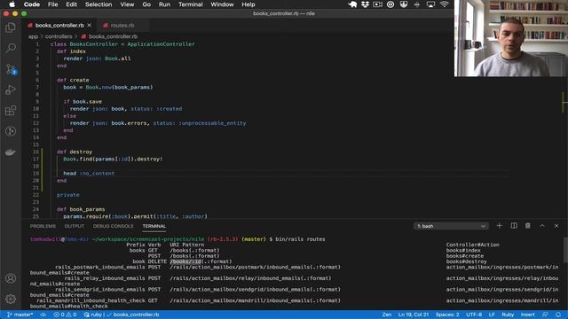 Rails 6 API Tutorial - Destroy Controller Action p.6 смотреть онлайн