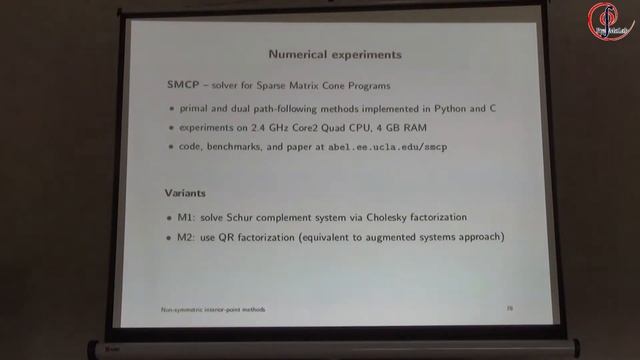 L.Vandenberghe. Chordal graphs and sparse semidefinite optimization. Part II. 26.06.2014 смотреть онлайн