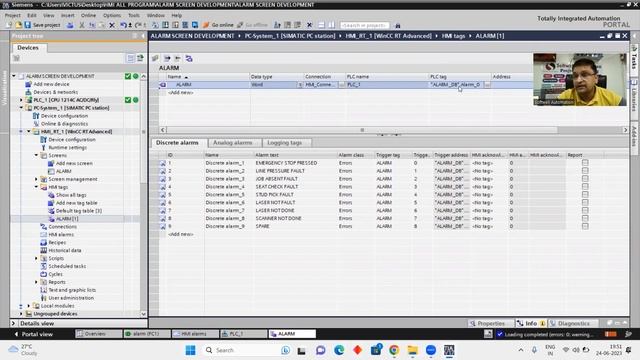 #lecture 2 How to configure Alarm in TIA WinCC V17 | Siemens HMI TIA WinCC Training смотреть онлайн