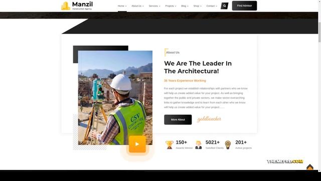 Manzil Construction and Building WordPress Theme industry machine Build Website смотреть онлайн