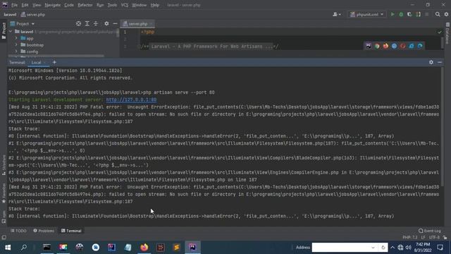 failed to open stream: No such file or directory. Error in laravel php смотреть онлайн
