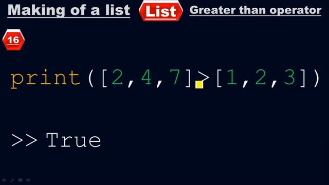 Greater than operator in a list to do the comparison of two lists - Python by #Moein смотреть онлайн
