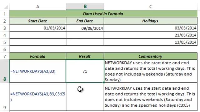 NETWORKDAYS Formula in Excel смотреть онлайн