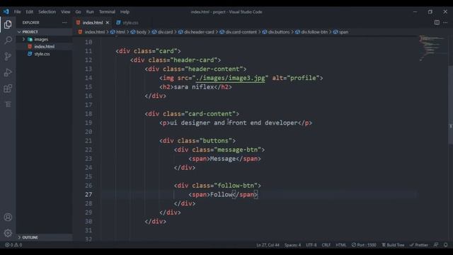 Modern Profile Card Design Using HTML & CSS смотреть онлайн