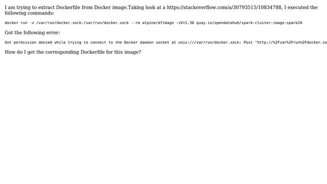 Unable to create Dockerfile from a Docker image due to permissions denied error смотреть онлайн