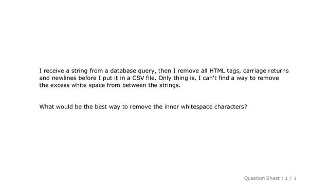 PHP : Remove excess whitespace from within a string смотреть онлайн