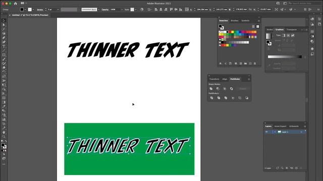 Illustrator Basics: Make Text Thinner