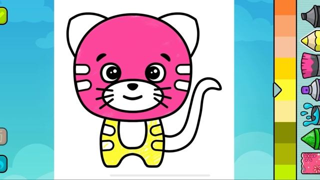 Cat drawing coloring #drawing смотреть онлайн