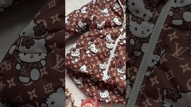 Демисезонная куртка парка для детей от 1 до 9 лет, с капюшоном. Китти/молочный шоколад смотреть онлайн